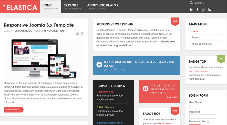 Joomla Elastica Template