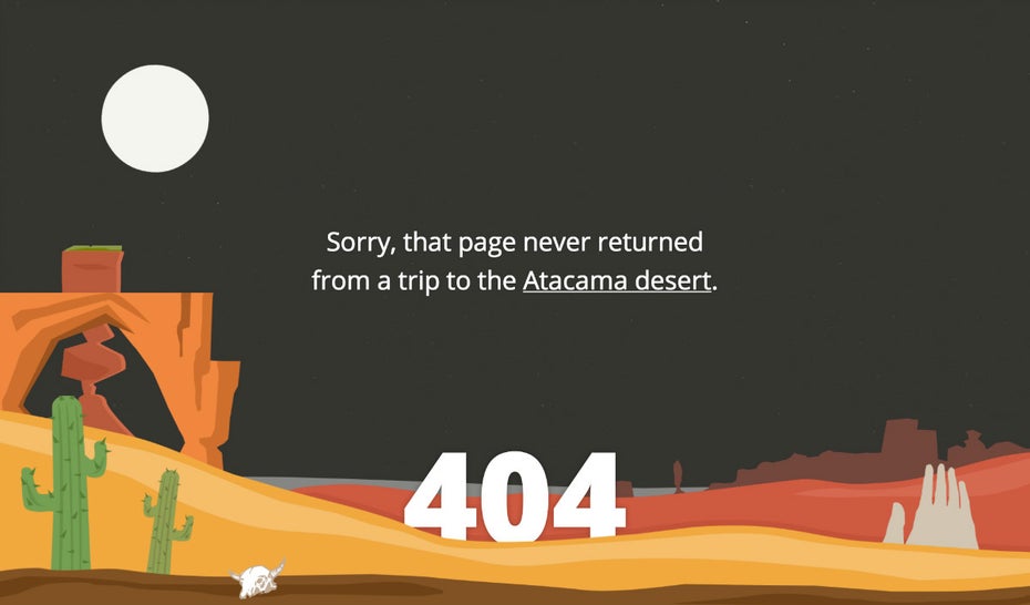 So wirbt ein Reiseportal mit einem 404-Error für sich. (Screenshot: t3n)