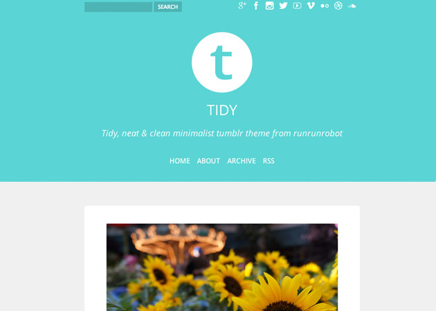 Tidy ist ein responsive Theme und kommt mit interessanten Farben und Schriften daher. (Quelle: tumblr.com)