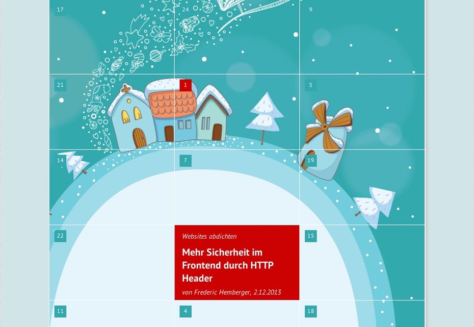 Der Adventskalender von Webkrauts. (Screenshot: webkrauts}