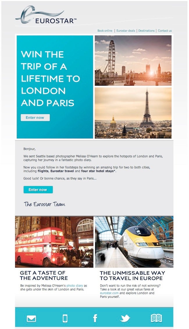 Ein tolles Beispiel für E-Mail-Marketing von Eurostar. (Quelle: HubSpot)