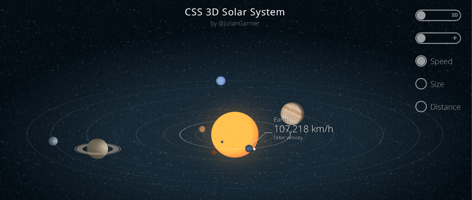 3D Sonnensystem mit CSS