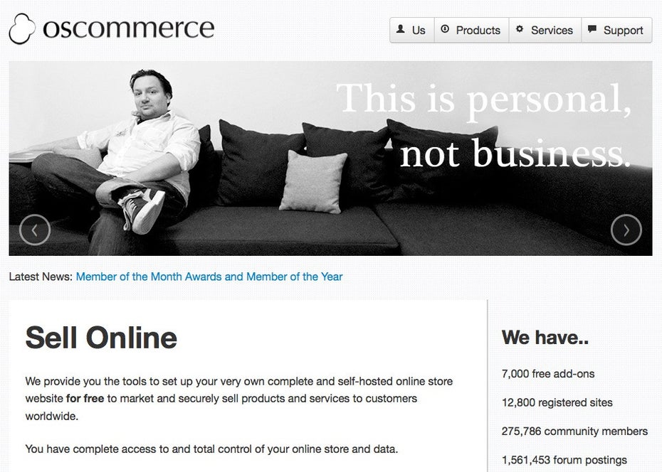 (Screenshot: osCommerce)