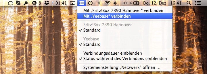 Mit „LoversClock“ habe ich immer die Uhrzeit in Deutschland im Auge. Via VPN verbinde ich mich mit privaten und beruflichen Dateiservern in Deutschland. (Screenshot: Moritz Stückler)