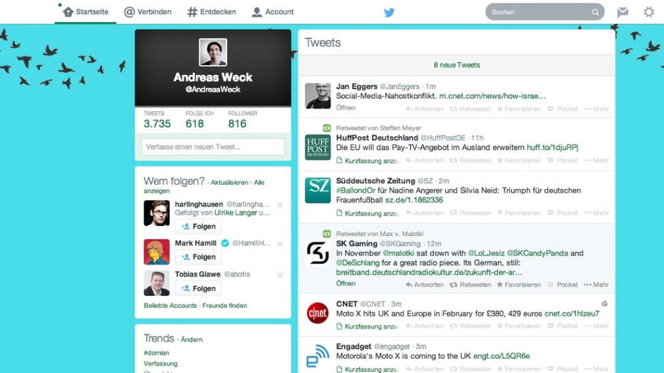 Twitter-Redesign: Newsfeed.