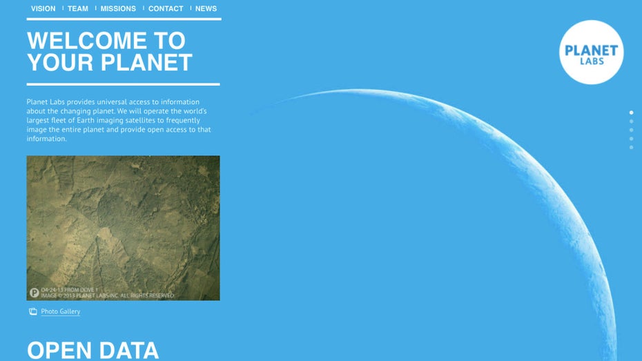 Das Startup „Planet Labs“ will mit 32 Satelliten die „weltweit größte Trabanten-Flotte“ im All unterbringen. (Screenshot: Planet Labs)