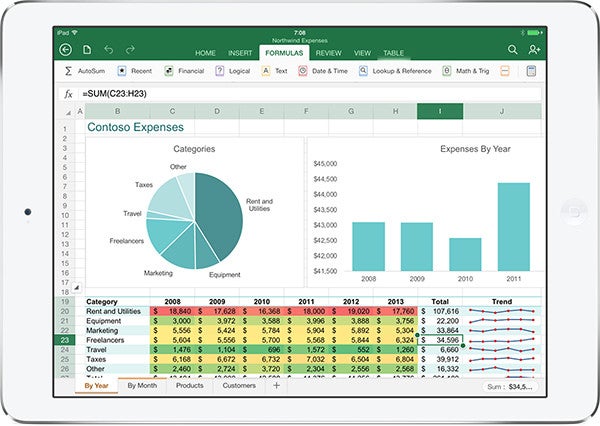 Excel ist jetzt auch für das iPad verfügbar. (Bild: Microsoft)