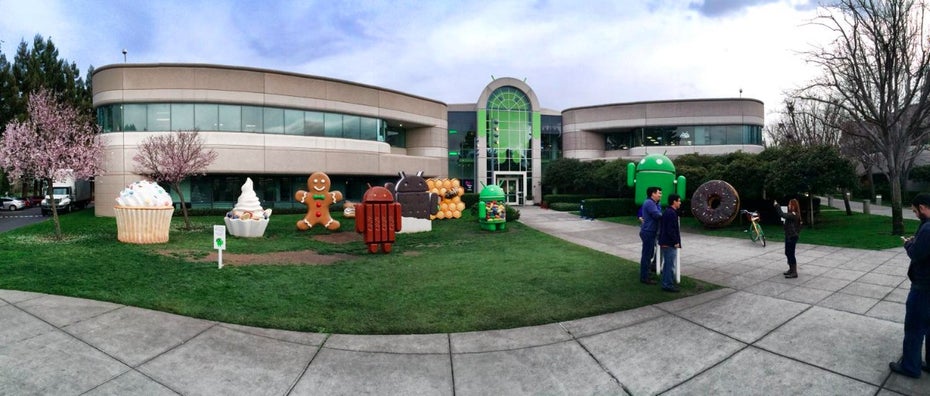 Die Android-Figuren vor dem Google Hauptquartier in Mountain View: Pflichtprogramm für Valley-Urlauber. (Foto: Moritz Stückler)