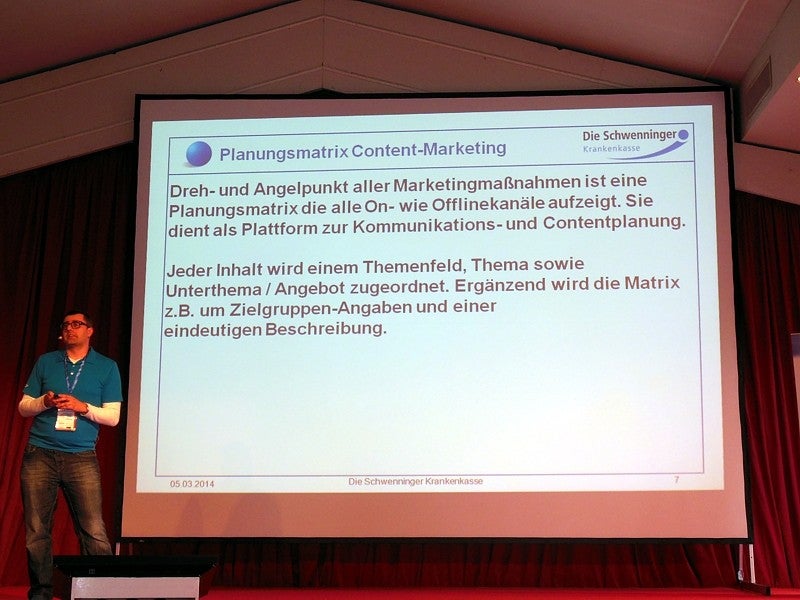 Die Schwenninger Krankenkasse berichtet über ihre Content-Marketing-Strategie. (Foto: Ulf-Hendrik-Schrader)
