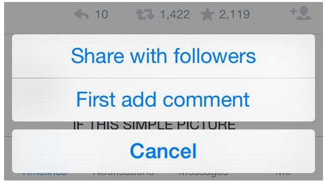 Retweet oder Share? (Screenshot: Endgadet)