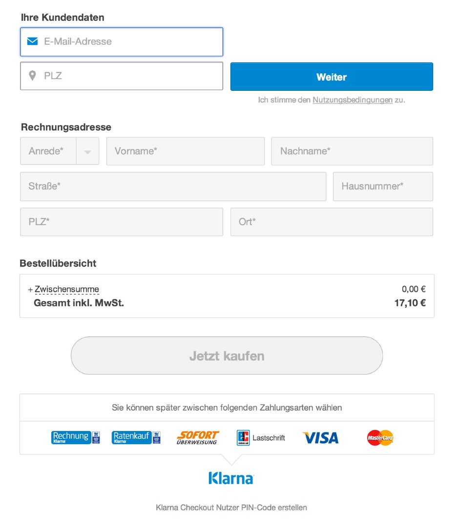 (Screenshot: Klarna)