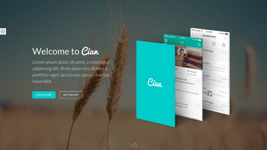 Landingpage. (Screenshot: CreaboxThemes) Landingpages: Diese 10 Fehler solltet ihr vermeiden