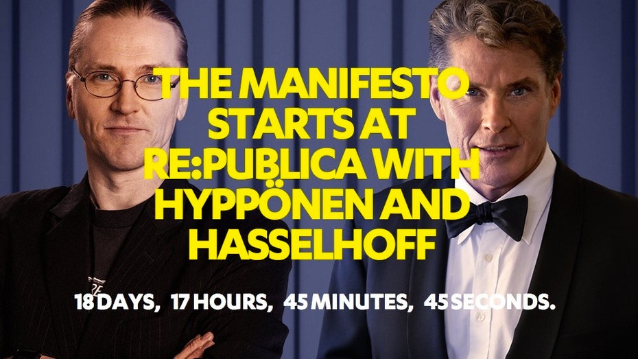 Roter Teppich auf der re:publica 2014: David Hasselhoff und Mikko Hyppönen kommen nach Berlin