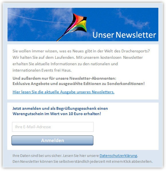 Newsletter-Werbung