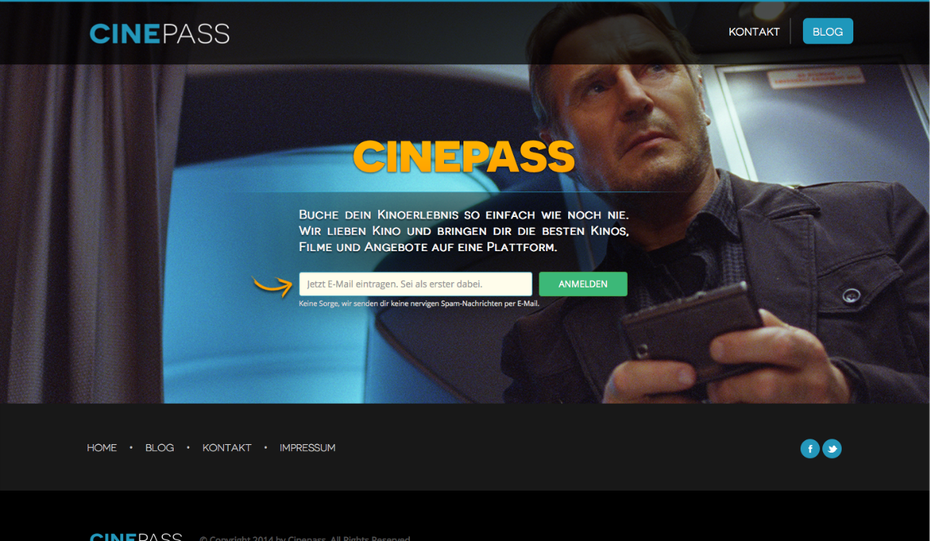 Nie wieder Schlange stehen im Kino? Cinepass glaubt daran. (Screenshot: t3n)