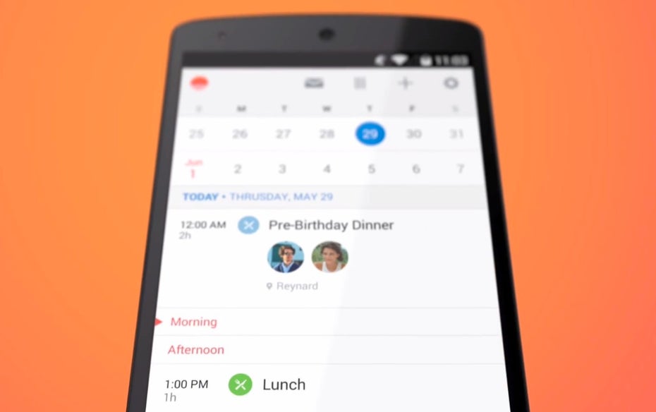 Mit Sunrise für Android ist kürzlich eine für iOS beliebte Kalender-App auch für Googles Betriebssystem erschienen. (Bild: Sunrise)