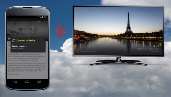 Die Kopplung zwischen Google Chromecast und einem neuen Smartphone oder Tablet erfolgt künftig mittels eines Ultraschall-Signals. (Quelle: youtube.com)