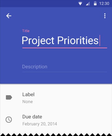 „Material Design“: So sehen Apps für Android L aus. (Screenshot: Google)
