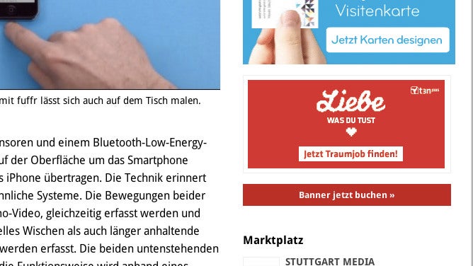 Call to Action: Auch in der Sidebar könnt ihr CTAs unterbringen. (Screenshot: t3n)