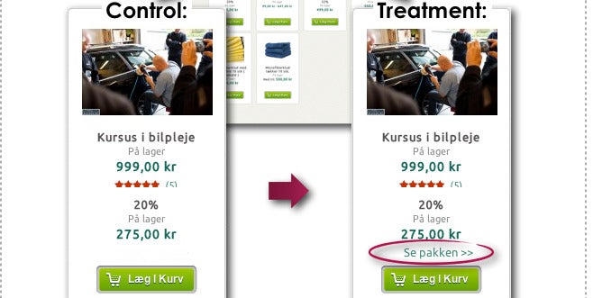 Vorher/Nachher: Ein kleiner Hinweis kann einen merklichen Einfluss auf die Conversion-Rate haben. (Grafik: ContentVerse)