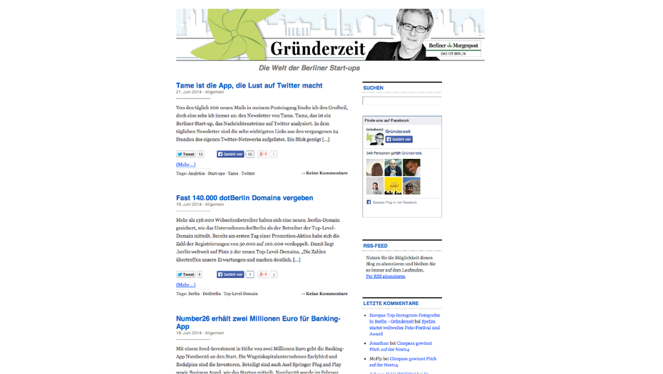 t3n-Blogperlen Startups #5:  Gründerzeit. (Screenshot: t3n)