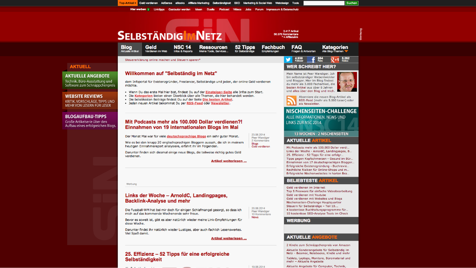 t3n-Blogperlen Startups #3:  Selbstständig im Netz. (Screenshot: t3n)