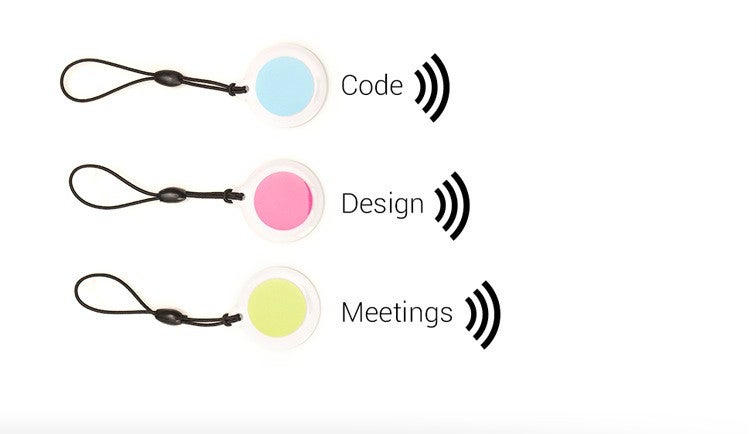 Time-Tracking mal anders. Für die App Jiffy werden kleine NFC-Tags angeboten, mit denen sich die Zeiterfassung für ein Projekt starten lässt. (Bild: Jiffy)