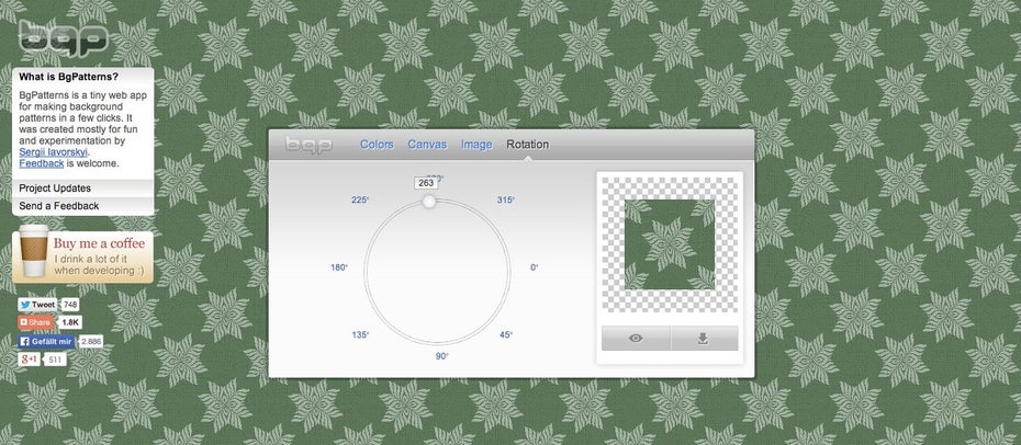 BGPattern ist ein praktischer Pattern-Generator. (Screenshot: BGPattern)