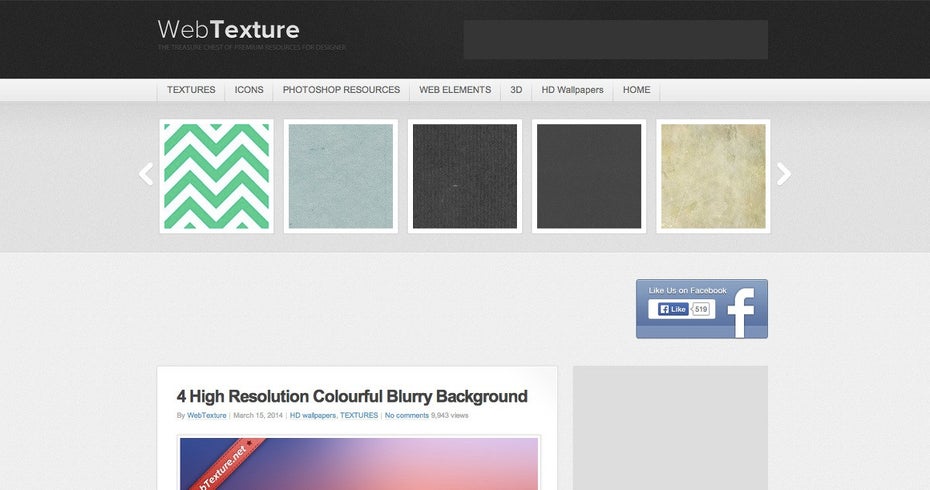 WebTexture ist eine gute Anlaufstelle für Texturen und Muster. (Screenshot: WebTexture)