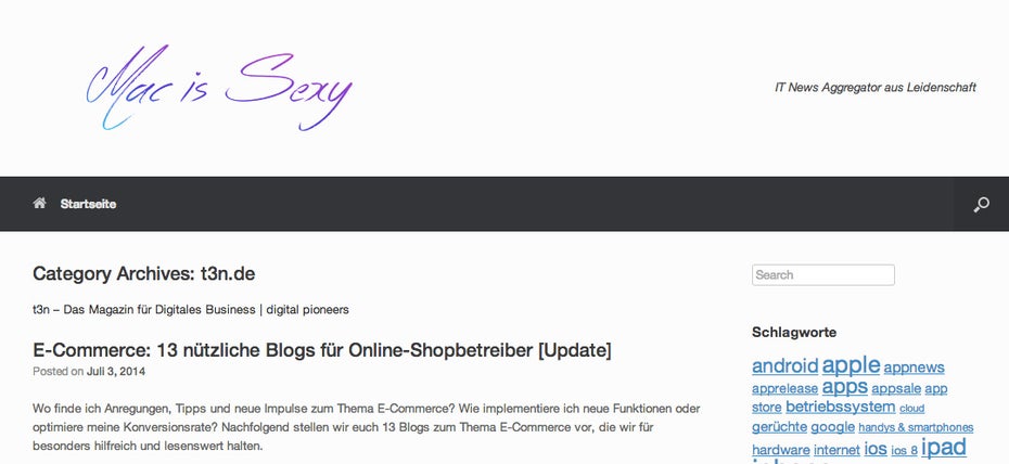 Mac is sexy: Eine von vielen Content-Scraping-Seiten, die unsere Inhalte kopieren. (Screenshot: mac-is.sexy)