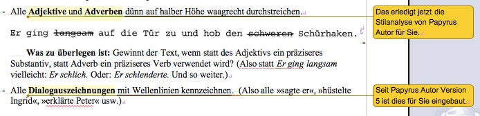 Stilanalyse in Papyrus Autor. (Screenshot: t3n / Papyrus Autor)