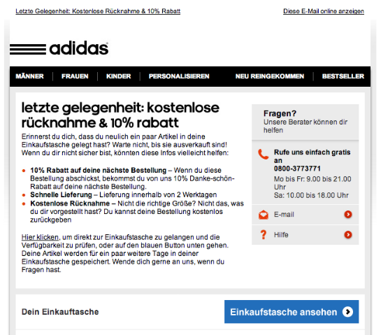 Adidas. (Quelle: Online Marketing Rockstars)