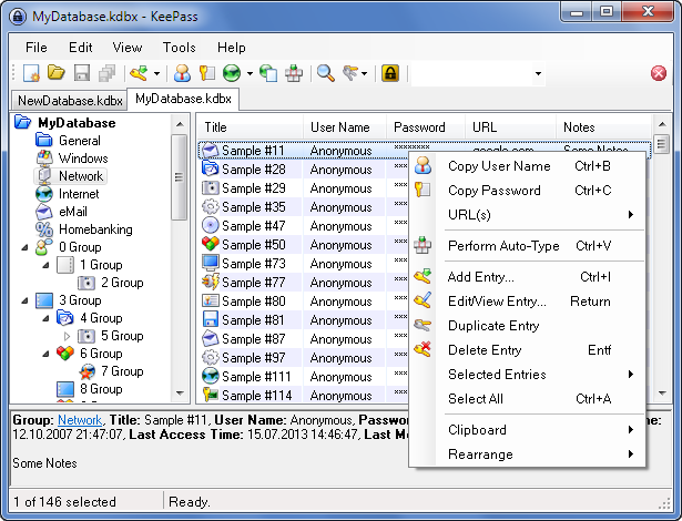 KeePass for Windows. (Screenshot: SourceForge)