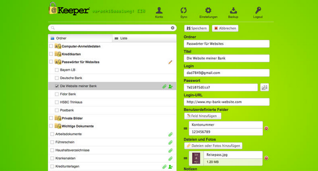 Der Passwort-Manager Keeper fährt mit einer 256-Bit AES-Verschlüsselung auf. (Screenshot: Keeper)