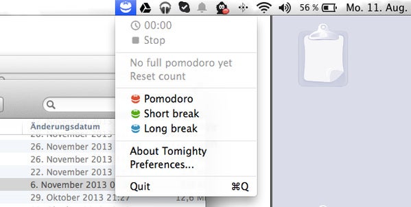 Tomighty: Pomodoro-Timer für OS X und Windows.