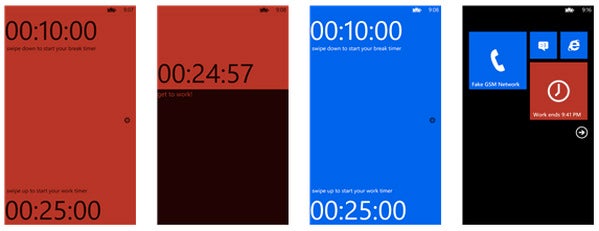 Auch Windows-Phone-Nutzer müssen nicht auf einen Pomodoro-Timer verzichten. (Screenshot: Windows-Phone-Store)