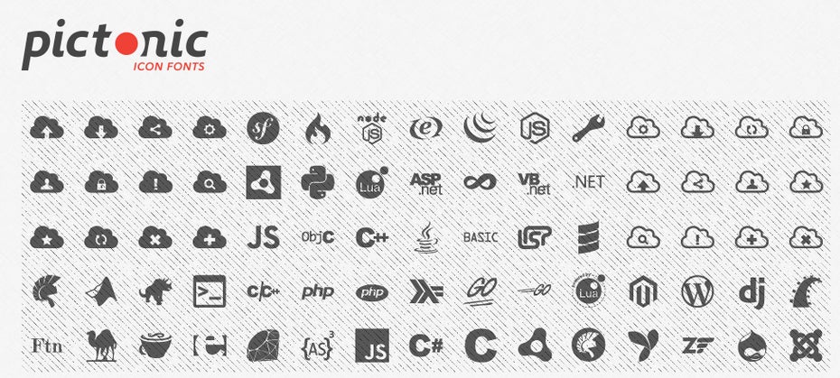 Nicht annähernd so viele kostenlose Icons wie Fontello oder IconFont: Der Font-Generator Pictonic. (Screenshot: Pictonic)