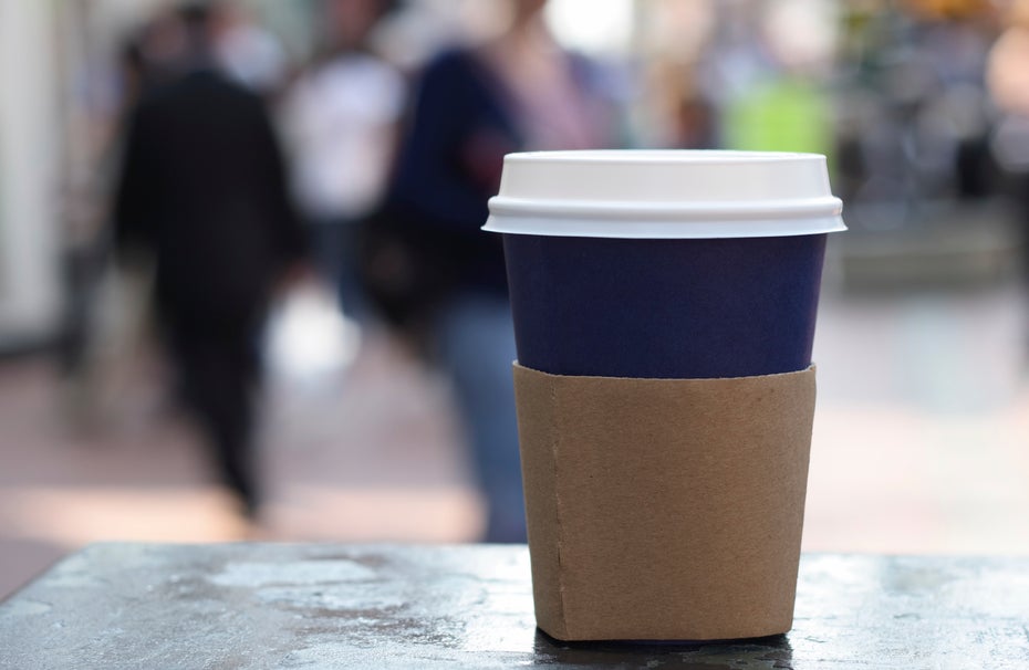 food drink - cup of coffee on a street background