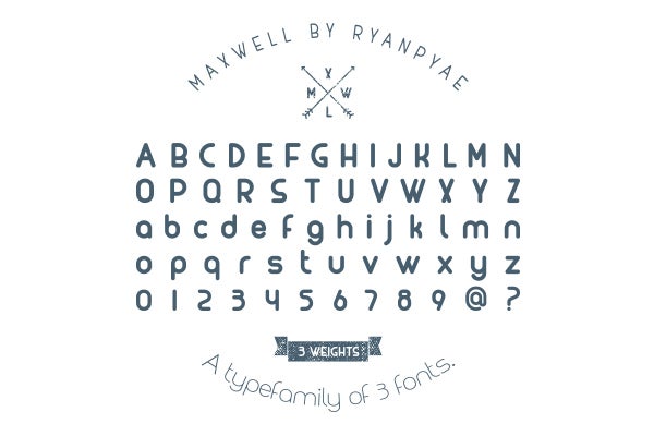 Maxwell ist eine aus drei Fonts bestehende Font-Family von Ryan Pyae. (Grafik: Ryan Pyae)