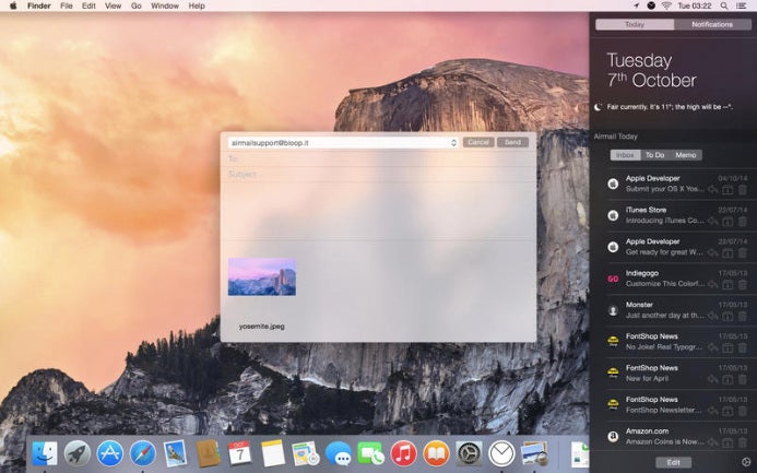 Airmail 2: Die Mail-App bietet jetzt auch ein Widget für Mitteilungszentrale von OS X Yosemite. (Screenshot: App-Store)