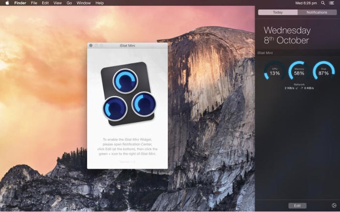 iStat Mini: Widget zeigt euch Informationen über euren Mac an. (Screenshot: App-Store)
