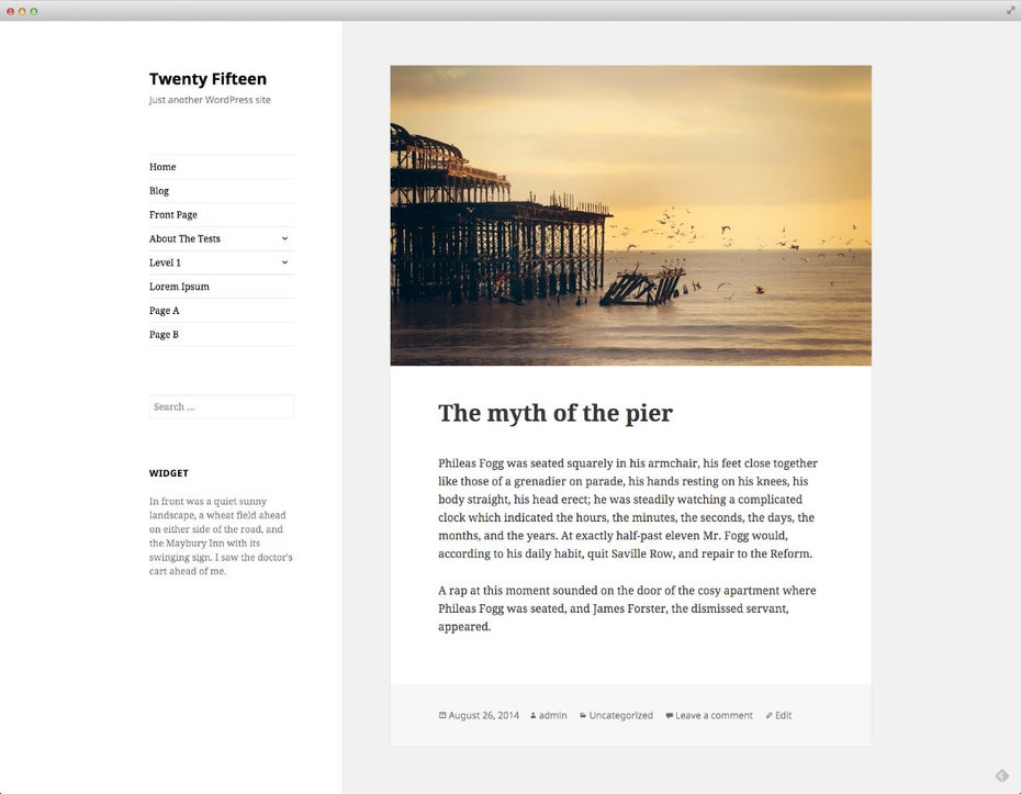Twenty Fifteen, das neue Standard-Theme von WordPress. (Screenshot: WordPress-Make-Blog)