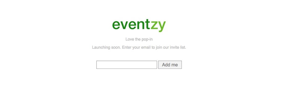 Eventzy, das neueste Startup von Jordan Casey, soll Anfang 2015 launchen. (Screenshot: eventzy.com)
