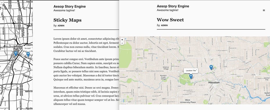 Aesop-Story-Engine: Die WordPress-Erweiterung erlaubt die Erstellung von multimedialen Scrollytelling-Artikeln. (Screenshot: Aesop-Story-Engine)