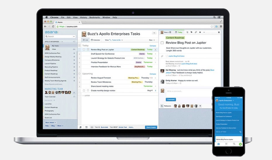 Asana gehört zu den Alleskönnern unter den Collaboration Tools. (Bild: Asana)