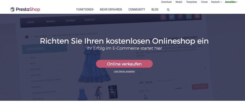 (Screenshot: Prestashop)