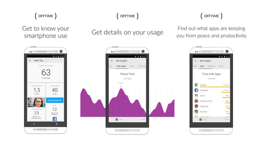 Produktivitäts-Apps für mobile Nutzer: Das Startup Offtime hilft, den Smartphone-Gebrauch zu steuern. (Screenshot: Offtime)