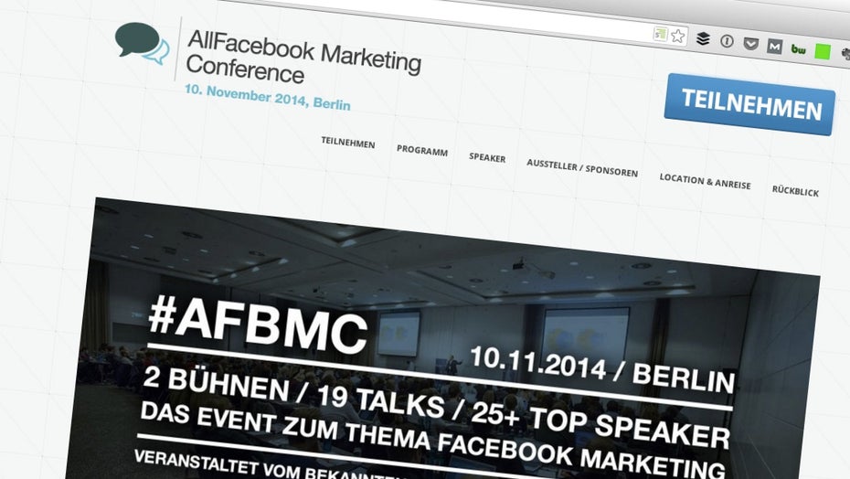 Events sind eine von vielen „alternativen Strategien“. (Screenshot: allfacebook.de)