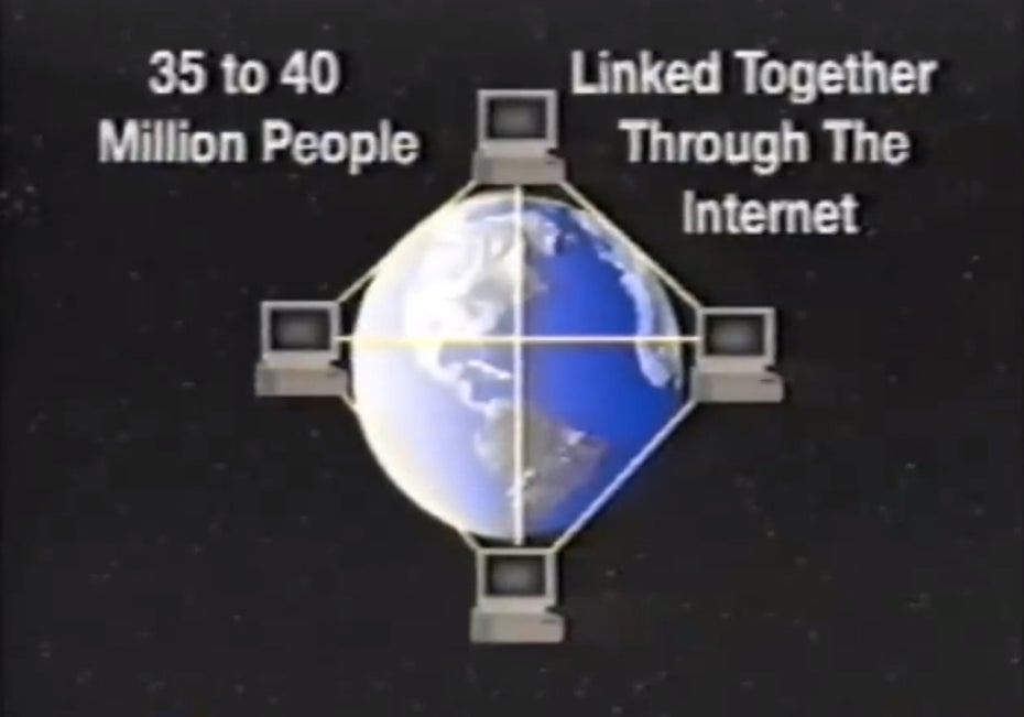Der „Datenautobahn“ auf der Spur: So charmant berichtete das Fernsehen der neunziger Jahre über das Internet. (Screenshot: YouTube)