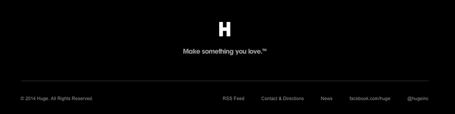 Fußzeile der Fallstudie von hugeinc.com. (Screenshot: hugeinc.com)